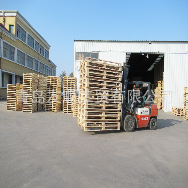 加厚青岛二手托盘价格 二面进叉实木托盘厂家  二手木托盘木架