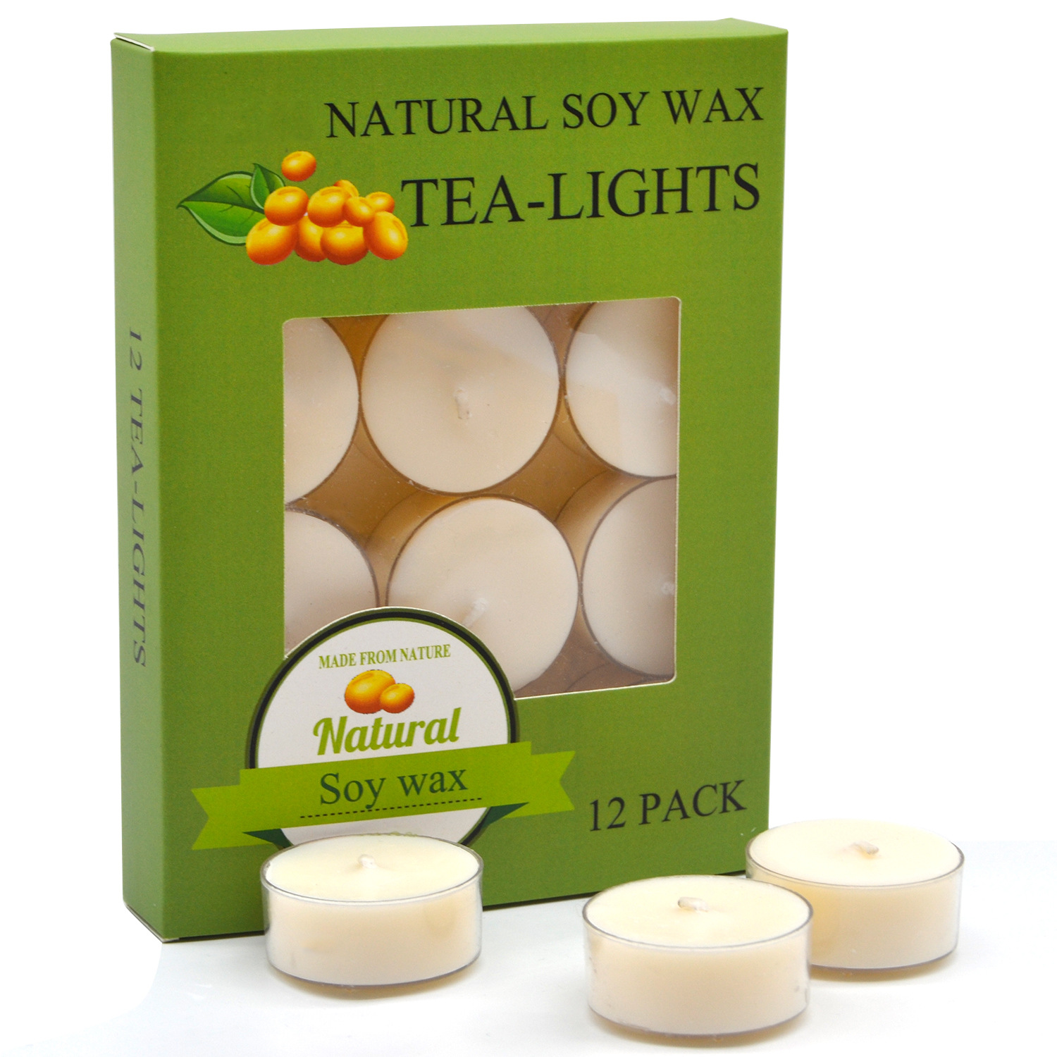 Plastic shell tea wax Soy wax tea wax 12 PCs color box romantic household round tea wax flame retardant plastic shell