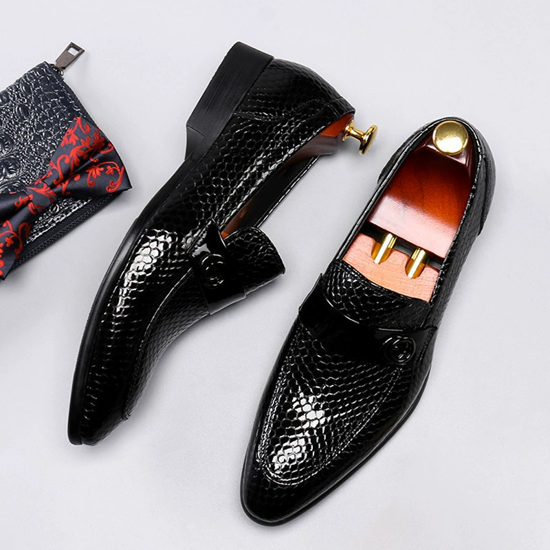Ленивые туфли, черные молодежные модные свадебные туфли без шнуровки, мужская деловая кожаная обувь, новые мужские классические туфли из лакированной кожи