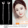 Fashionable swan, earrings, silver needle from pearl, Korean style, silver 925 sample, with snowflakes, wholesale