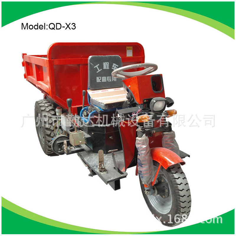 新供应小型工地柴油三轮车，18马力可进电梯巷子，液压自卸三轮车