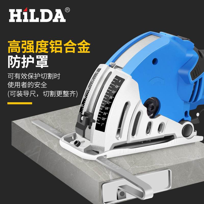 Hilda azulejo carpintería corte multifuncional portátil sierra eléctrica puede ser equipado con carril de deslizamiento mini vio 19 unidades traje de lujo