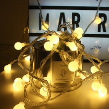 LED磨砂小圆球灯串圣诞房间装饰彩灯户外露营氛围小白球灯小灯串