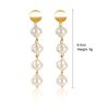 Retro fashionable earrings from pearl, European style, simple and elegant design