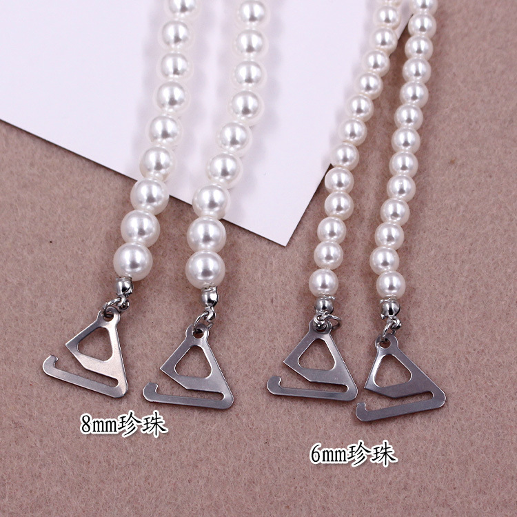 6mm8mm perla correa de hombro con cuentas correa de la ropa interior tubo superior con cuello fuera del hombro al por mayor