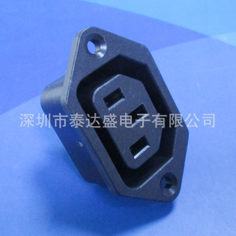 标准C13品字三芯锁螺丝母座 LED显示屏高品质AC电源插座DB-14-M-2