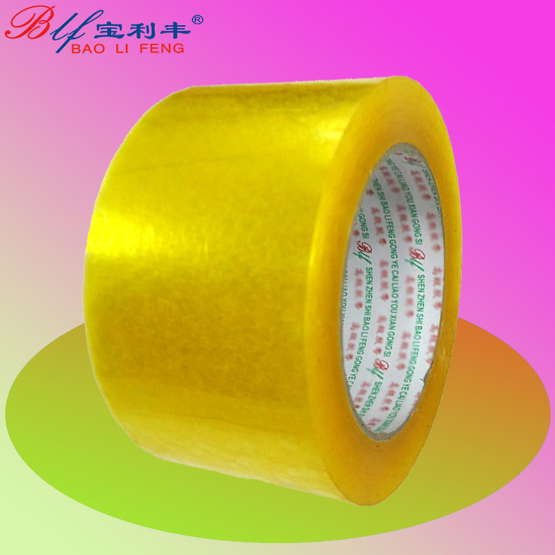 Cinta transparente, 60 mm de ancho, 100 yardas de largo, cinta de sellado transparente amarilla de alta adherencia, 6 cm de ancho, cinta de embalaje exprés.
