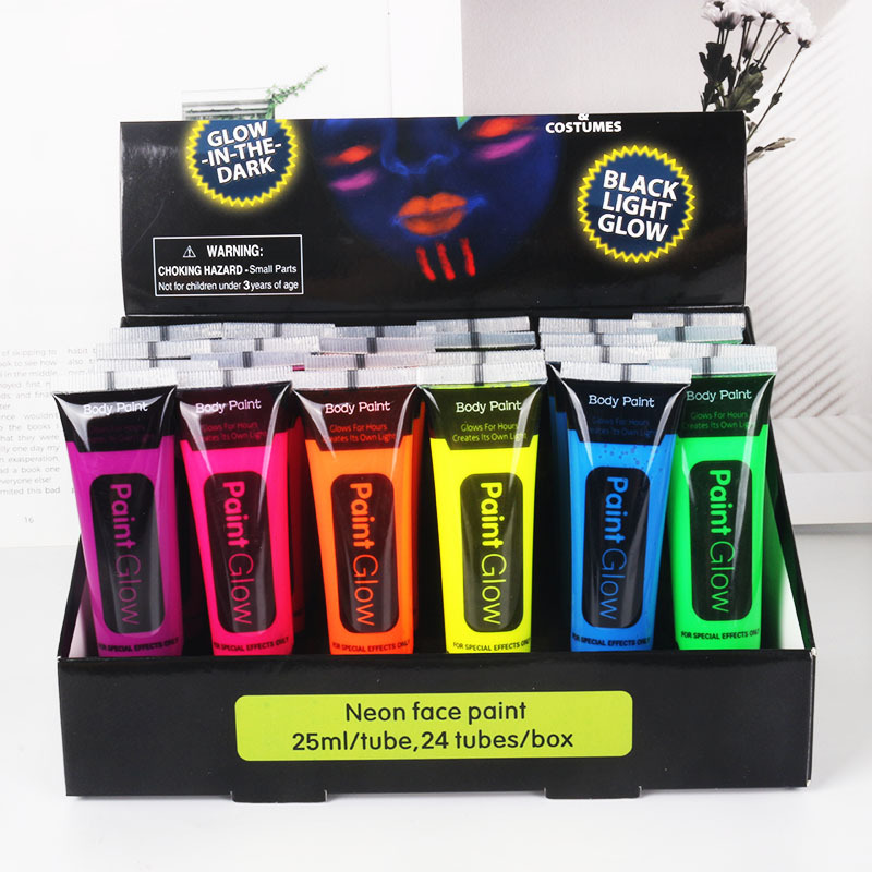 25ml 10ml fluorescent face paint, luminous face paint, luminous body paint pigment factory direct sale
