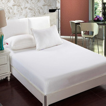 中柏全棉酒店床笠定 做宾馆纯白色床罩6040S支贡缎保护套外贸出口