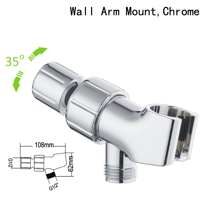 美式分水器卫浴通用淋浴臂转接头臂架支架墙座花洒三通插座批发