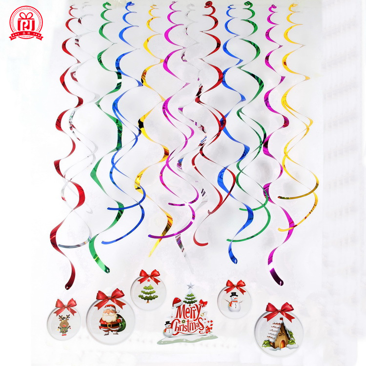 Espiral colgante de PVC colgante decoración colgante barra de color fiesta de cumpleaños de Halloween decoración de Navidad suministros de decoración colgante