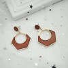 Design brand wooden earrings, Korean style, European style