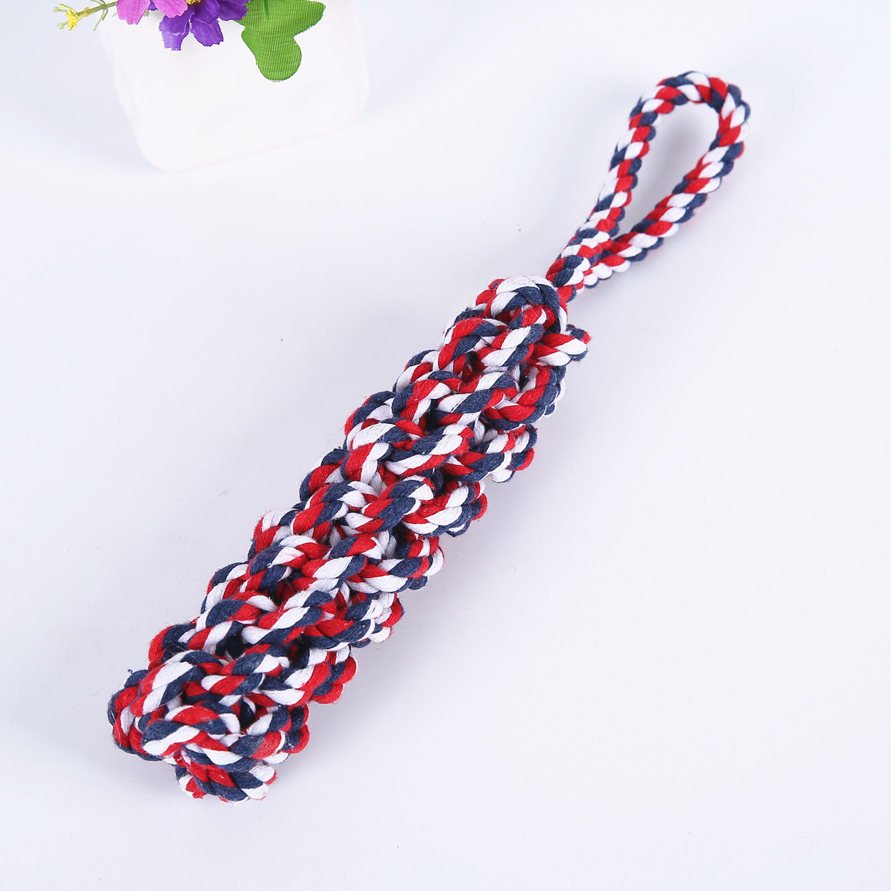 Fabricantes al por mayor juguetes de cordón para perros de maíz portátiles para perros de algodón para mascotas de dientes para perros