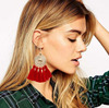 Fashionable earrings, accessory solar-powered, European style, boho style