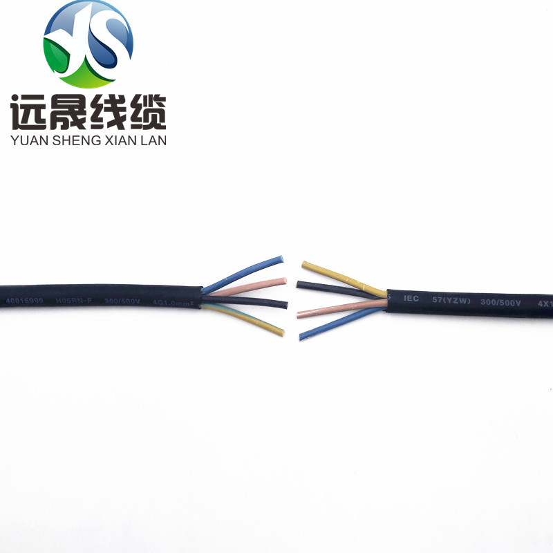 深圳直销抗老化橡胶线VDE认证 4*1.0电源线室外防水连接线