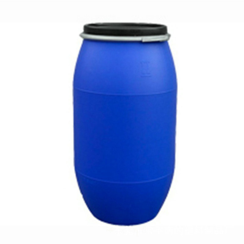 直销160l升圆形大口法兰桶抱箍桶160LKG化工塑料桶大开口铁箍桶