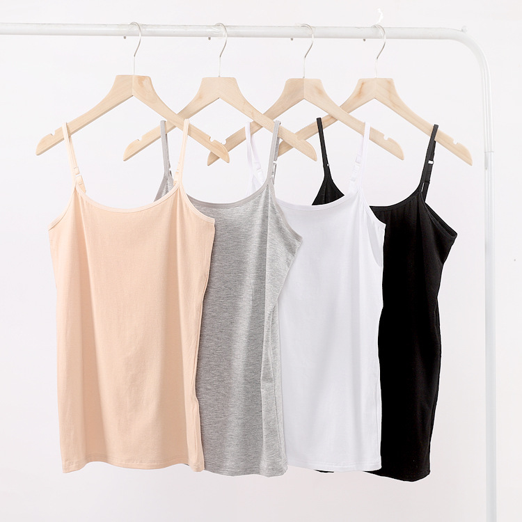 Amazon Basic Shoulder Strap Adjustable Cotton Camisole Vest Women's Summer Korean-style Slim-fit Ammonia Cotton Women's Base Shirt