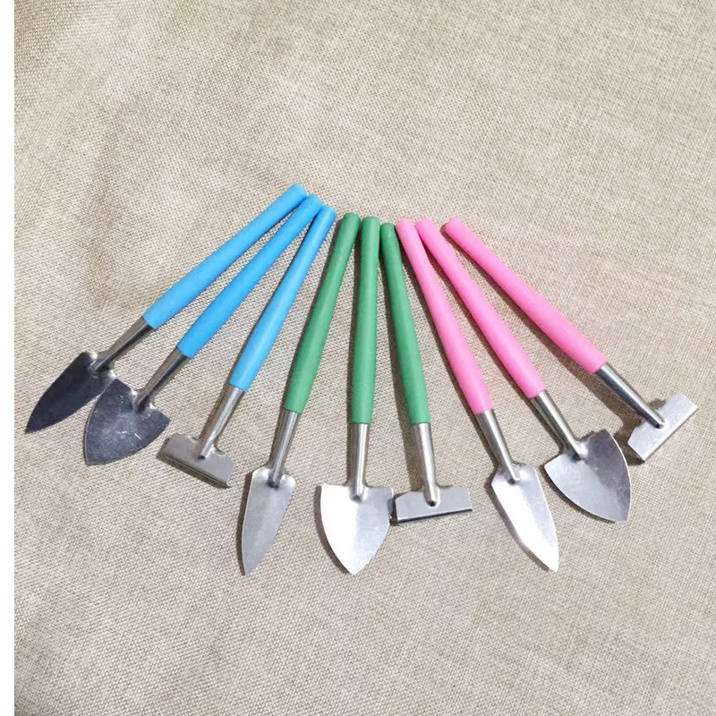 Colorful Plastic Handle Small Shovel Rake Gardening Tools Mini Three-piece Set Fleshy Potted Plant Garden Planting Tools