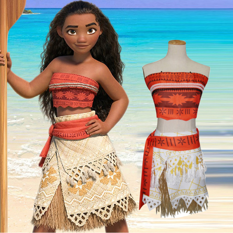In stock ocean romance Moana Moana cosplay Maui children's clothes Princess performance clothing