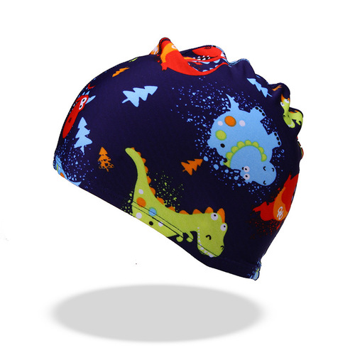 Wholesale children's swimming caps digitally printed high-end fabrics boys girls baby kids cartoon swimming caps fabric swimming caps