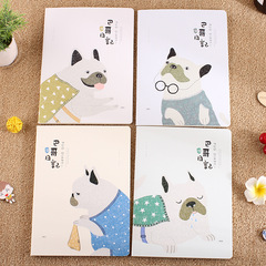 創意圖案筆記本記事本學生作業本無車線批發商務本可愛加厚方格