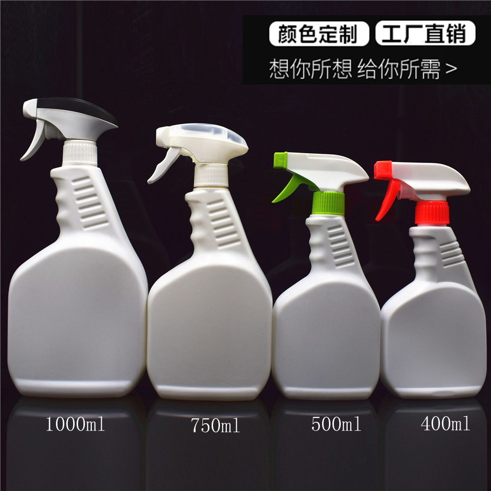 400ml500ml750ml1000ml喷雾HDPE塑料瓶 手扣式喷枪PE塑料瓶1L扁瓶