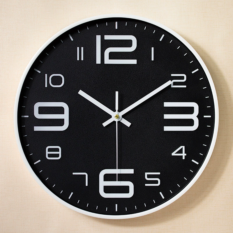 Factory direct for living room hanging clock clock clock three -dimensional convex plastic hanging clock 12 -inch quartz clock 30cm
