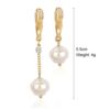 Retro fashionable earrings from pearl, European style, simple and elegant design