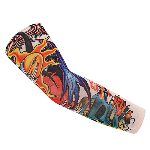 Sun protection tattoo sleeve for summer outdoor sports, breathable and sweat-absorbent, sunshade, seamless, floral arm sleeve for inked skin, ice sleeves