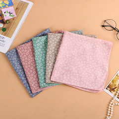 New Korean-style cute cotton-linen printed children's handkerchief scarf for boys and girls, wholesale baby square towel