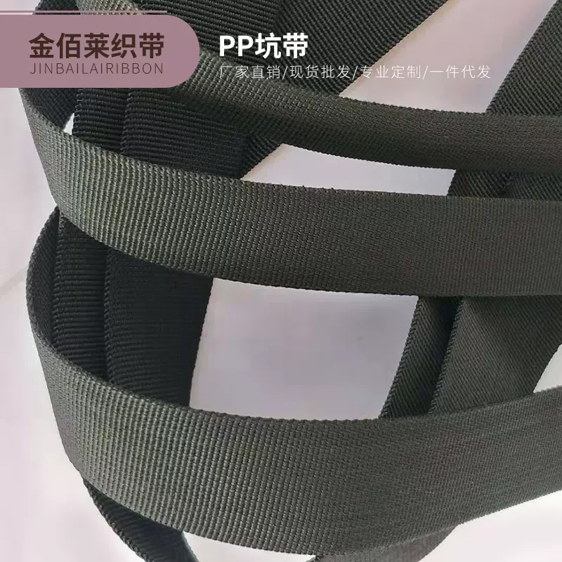 织带现货 pp600D丙纶织带美国纹织带箱包黑白织带pp坑带定制