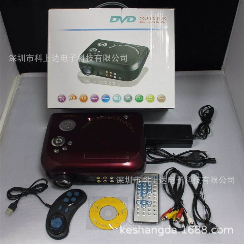 Проектор LED Kejida для домашнего кинотеатра, DVD-проектор, DVD-проектор автомобильный DVD-плеер