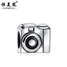 优调DIY新款精致照相机合金滴油大孔珠饰品串珠配件厂家批发