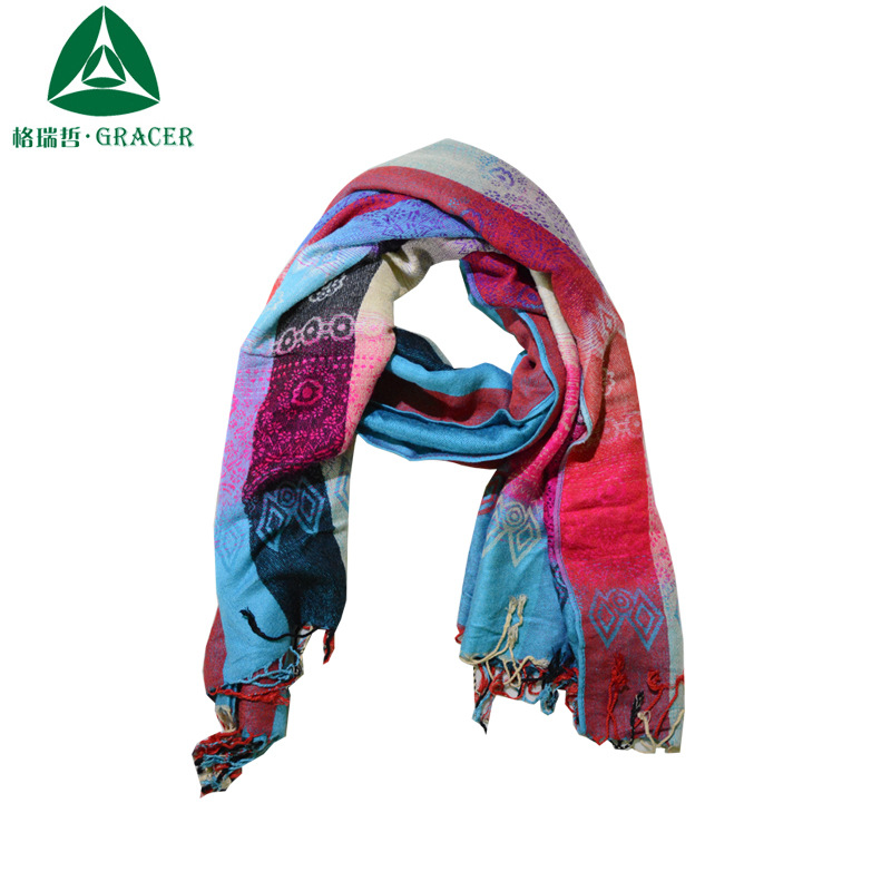 围巾女冬季韩版长款加厚围脖条纹仿羊绒两用学生保暖潮披肩跨境卖