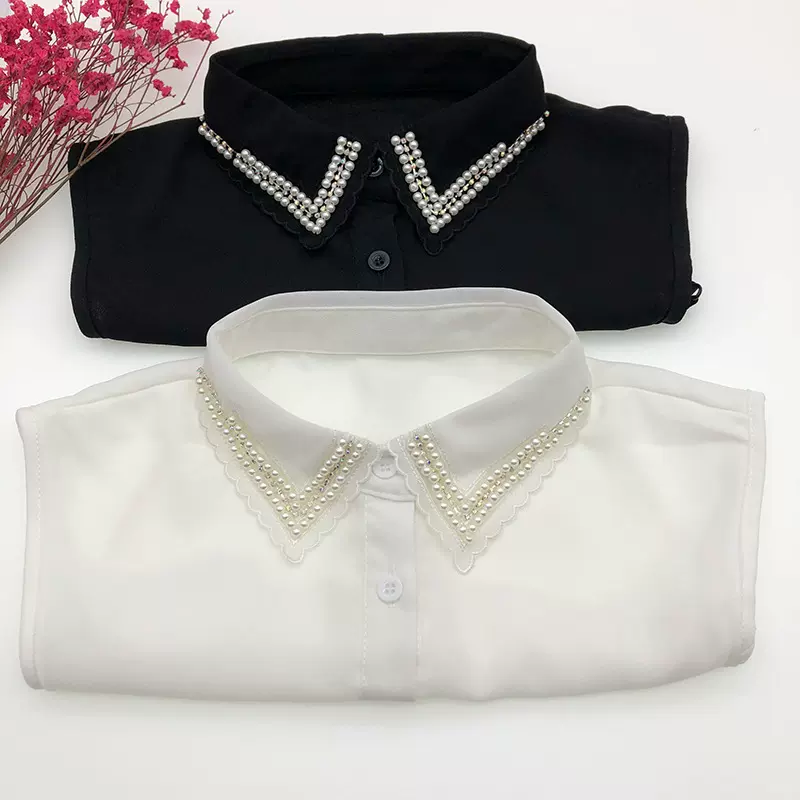 女装百搭领子服装配件时尚钻石假衣领绣花钉珠系列假领子现货批发