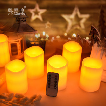 7.5cm波浪口遥控LED电子蜡烛浪漫温馨会所求婚创意装饰石蜡假蜡烛