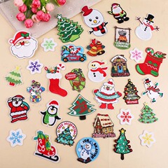 Embroidered patch with cute DIY Christmas series snowman reindeer clothing decoration for computers