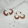 Design brand wooden earrings, Korean style, European style