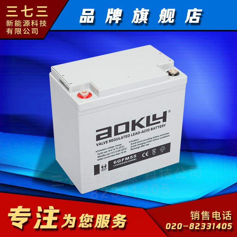 英德奥克莱阀控密封铅酸电瓶6GFM55G 12v55ah aokly 韶关工厂直销