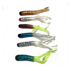 Hollow Tube Lure, 5cm Tubular Maggot Multi-Color Soft Bait with Soft Beard—Ideal for Bass, Catfish, and Other Fish Species