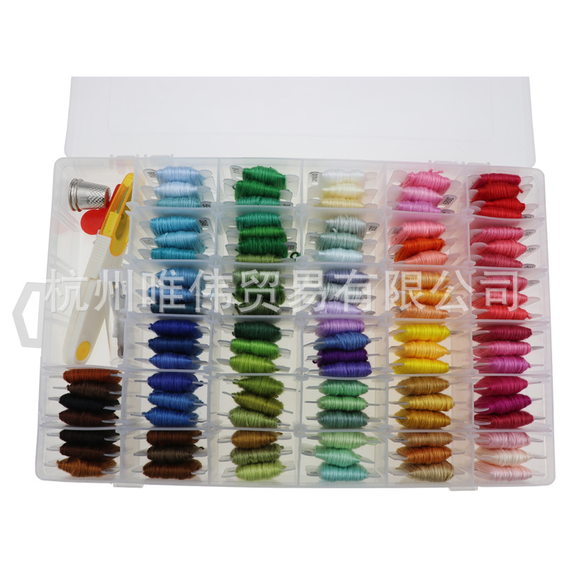 DMC hilo de punto de cruz tablero de bobinado 50 colores 100 colores traje 8 M hilo de bordado de algodón ecológico de 6 hilos 12 tarjetas de hilo al por mayor