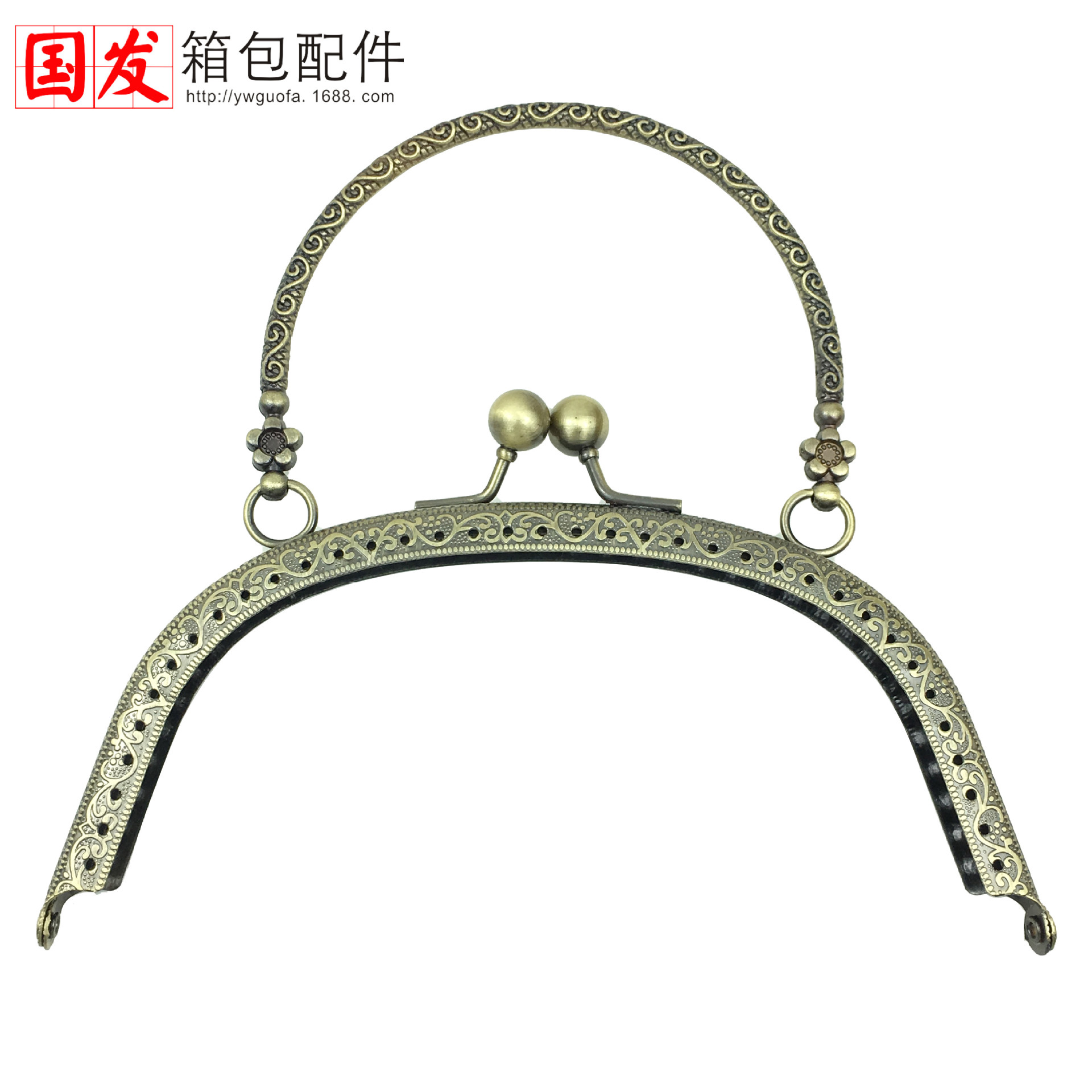 16.5CM arco relieve S patrón de mano oro portátil oro accesorios de bolsa diy