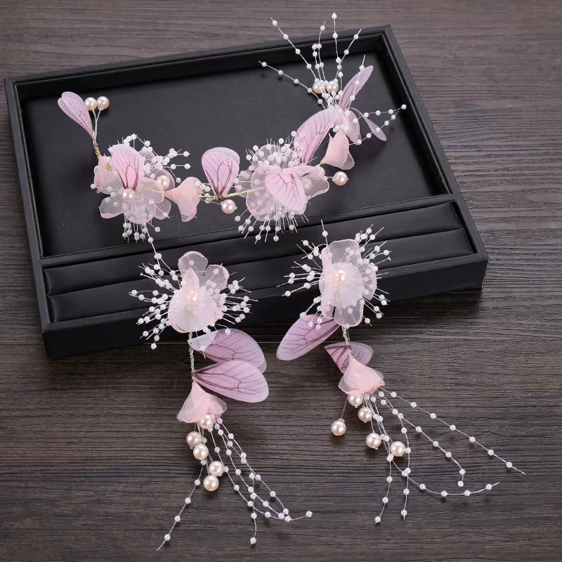 团铭 Korean headband, earrings, accessory for bride