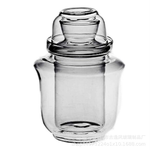 Manufacturer wholesale heat-resistant glass wine utensils, warming wine pot, warming wine pot, three-piece warming wine set, Japanese wine utensils 