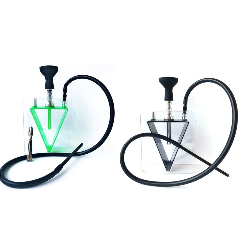 Large Smoke Acrylic Triangular Pot Hookah Set Arabian Hookah Finished Pot Cross-Border Supply