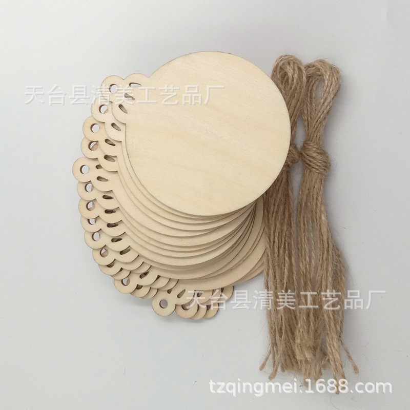 Registro nueva linterna de madera chips DIY decorativo de madera linterna forma madera chips 10/20 piezas un paquete con cuerda de cáñamo