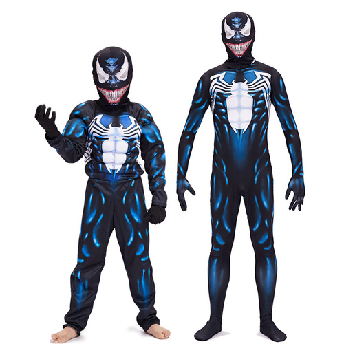 Venom Spider-Man cosplay costume black muscle hero one-piece tight clothes stage performance costume