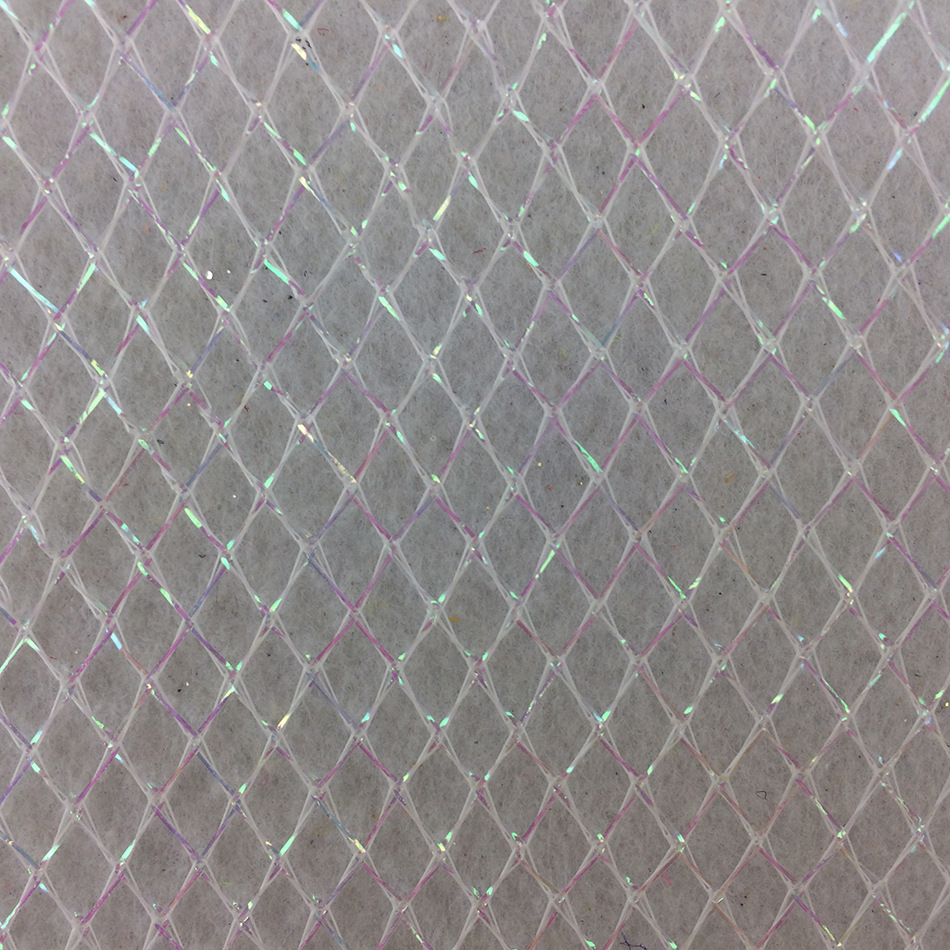 幻彩红葱红菱形网布用于织带包装儿童服饰