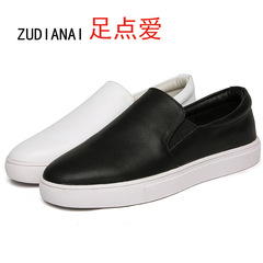 Genuine leather loafers for women, new versatile Korean style student white shoes, one-leg casual flat bottom large size four-season single shoes