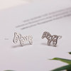 Silver needle, asymmetrical earrings, Japanese and Korean, silver 925 sample, simple and elegant design